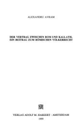 book Der Vertrag zwischen Rom und Kallatis. Ein Beitrag zum römischen Völkerrecht