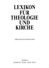 book Lexikon für Theologie und Kirche: Abkürzungsverzeichnis (LThK3)  