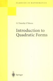 book Introduction to Quadratic Forms (Grundlehren der mathematischen Wissenschaften 117)  