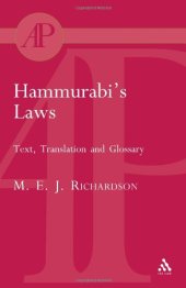 book Hammurabi's Laws: Text, Translation and Glossary (Academic Paperback)  