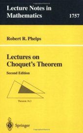 book Lectures on Choquet’s Theorem