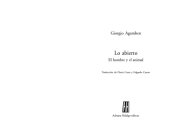 book Lo Abierto Openness: El Hombre Y El Animal (Filosofia E Historia)  