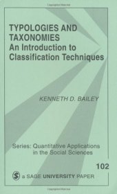 book Typologies and Taxonomies: An Introduction to Classification Techniques (Quantitative Applications in the Social Sciences)  