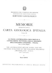 book La falda austroalpina dell'Ortles e l'evoluzione tettonica delle Dolomiti dell'Engadina (Svizzera-Italia) volume LIII 