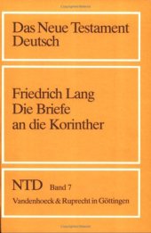 book Die Briefe an die Korinther, 2. Aufl. (Das Neue Testament Deutsch 7)  