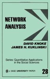 book Network analysis, Volume 28  