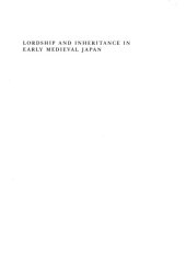 book Lordship and inheritance in Early Medieval Japan: a study of the Kamakura Sōryō system  