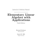 book Instructor's Solutions Manual for Elementary Linear Algebra with Applications, 9th Edition  