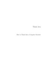 book Think Java - How to Think Like a Computer Scientist  