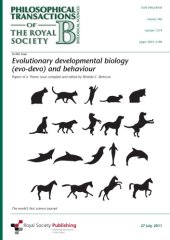 book Evolutionary Developmental Biology (Evo-Devo) and Behaviour (Philosophical Transactions of the Royal Society series B)  issue 1574