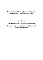 book Teaching Natural Philosophy and Mathematics at Oxford and Cambridge 1500 – 1570  