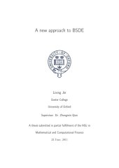 book A New Approach to BSDE (Backward Stochastic Differential Equation)  