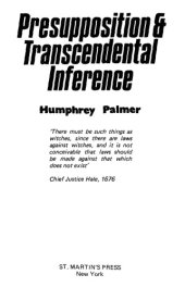 book Presupposition and Transcendental Inference  