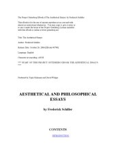 book Aesthetical Essays of Frederich Schiller  