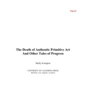 book The Death of Authentic Primitive Art: And Other Tales of Progress  