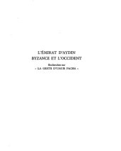 book L' émirat d'Aydin, Byzance et l'Occident. Recherches sur "La geste d'Umur Pacha"  