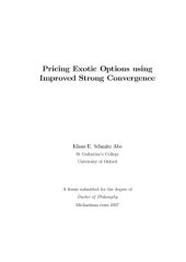 book Pricing Exotic Options Using Improved Strong Convergence  