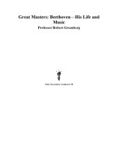 book Great Masters - Beethoven - His Life and Music - lecture notes  