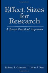 book Effect Sizes for Research: A Broad Practical Approach  