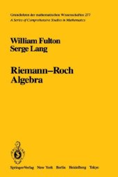 book Riemann-Roch Algebra (Grundlehren der mathematischen Wissenschaften) (v. 277)  