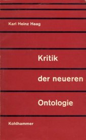 book Kritik der neueren Ontologie  