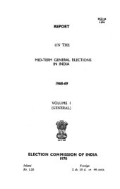 book Report on the Mid-Term General Elections in India 1968-69 Volume 1 (General)  