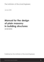 book Manual for the Design of Plain Masonry in Building Structures  