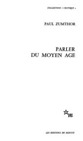 book Parler du moyen âge  