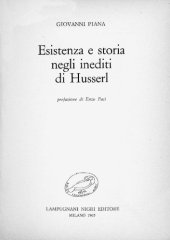 book Esistenza e storia negli inediti di Husserl  