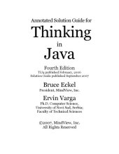 book Annotated Solution Guide for Thinking in Java Fourth Edition  