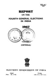 book Report on the Fourth General Elections in India 1967 Volume 1 (General)  