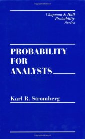 book Probability for Analysts (Chapman & Hall CRC Probability Series) 