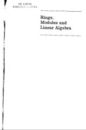 book Rings, Modules and Linear Algebra    