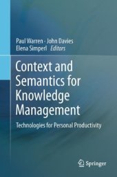 book Context and Semantics for Knowledge Management: Technologies for Personal Productivity    