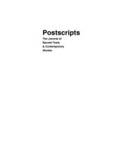 book Postscripts: The Journal of Sacred Texts and Contemporary Worlds volume 1.2/1.3 August/November 2005  