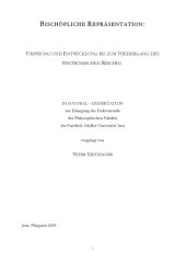 book Bischöfliche Repräsentation: Ursprung und Entwicklung bis zum Niedergang des weströmischen Reiches    