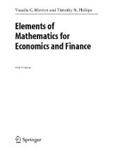 book Elements of Mathematics for Economics and Finance