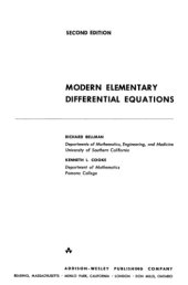 book Modern elementary differential equations