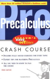 book Precalculus: based on Schaum's Outline of precalculus by Fred Safier