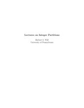 book Lectures on Integer Partitions