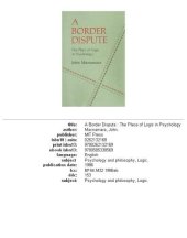 book A border dispute: the place of logic in psychology