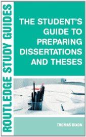 book The student's guide to preparing dissertations and theses