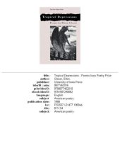 book Tropical depressions: poems