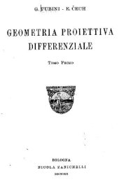 book Geometria proiettiva differenziale, tomo 1