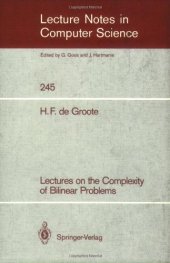 book Lectures on the Complexity of Bilinear Problems