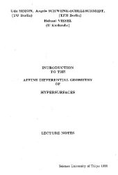 book Introduction to affine differential geometry of hypersurfaces