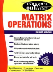 book Schaum's Outline of Theory and Problems of Matrix Operations