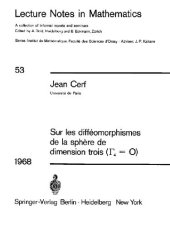 book Sur les diffeomorphismes de la sphere de dimension trois