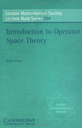 book Introduction to Operator Space Theory