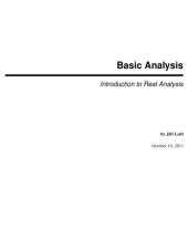 book Basic Analysis: Introduction to Real Analysis